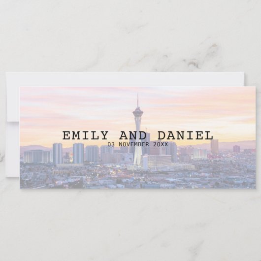 Las Vegas Ziel Boarding Pass Wedding Einladung (Rückseite)