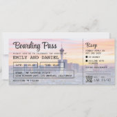 Las Vegas Ziel Boarding Pass Wedding Einladung (Vorderseite)