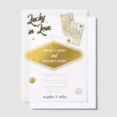 Las Vegas Zielort Casino Hochzeit Lucky in der Lie Pergament Einladungen (Versetzt)