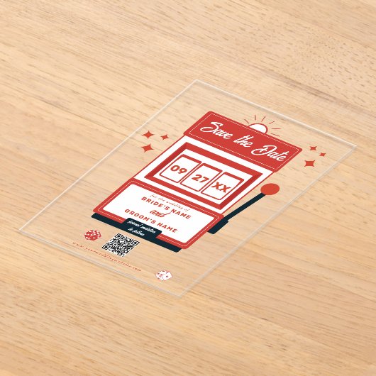 Las Vegas Zielort Casino Spielautomat Hochzeit Acryleinladungen (Ablage )