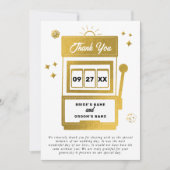 Las Vegas Zielort Casino Spielautomat Hochzeit Dankeskarte (Vorderseite)