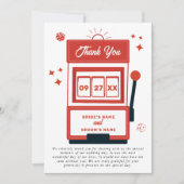 Las Vegas Zielort Casino Spielautomat Hochzeit Dankeskarte (Vorderseite)