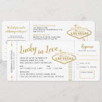 Las Vegas Zielort Hochzeit Bordkarte Ticket