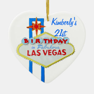 Las Vegas zwanzig erstes Birthdy Keramikornament