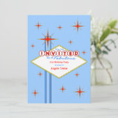 Las- Vegasfestzelt-Geburtstags-Party Einladung (Stehend Vorderseite)