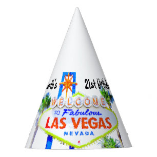 Las- Vegasgeburtstags-Party personalisiert Partyhütchen