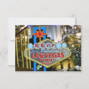 Las- Vegasgeburtstags-Party UAWG RSVP Karte