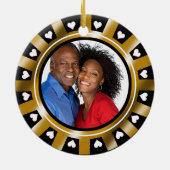 Las- Vegasjungvermählten-Kasino-Chip-Foto Keramik Ornament (Hinten)