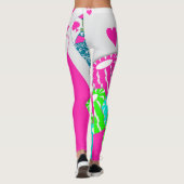 Las- Vegaskasino-Kartenspielblackjack-Poker-Rosa Leggings (Rückseite)