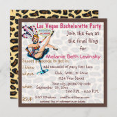 Las- Vegasleopard-Pelz-Junggeselinnen-Abschied Einladung (Vorne/Hinten)