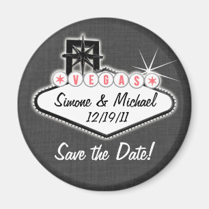 Las- Vegasmagnet - Save the Date - um oder Quadrat Magnet