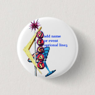 Las- VegasParty Identifikations-Abzeichen-Vintages Button