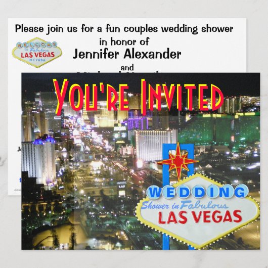 Las- VegasPolterabend-Einladung Einladung (Vorne/Hinten)