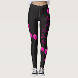 Las- Vegasrosa-Würfel ließen die gute Zeit-Rolle Leggings