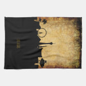 Las VegasSkyline| Vintage Grunge-Art Handtuch (Horizontal)