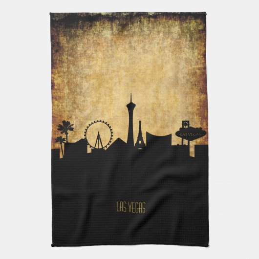 Las VegasSkyline| Vintage Grunge-Art Handtuch (Vertikal)
