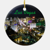 Las- Vegasstreifen-Foto nachts Keramik Ornament (Hinten)