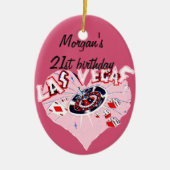 Las- Vegasstreifen personalisiert Keramikornament (Vorne)