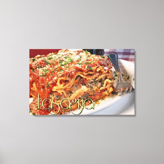 Lasagna Abendessen im italienischen Restaurant II Leinwanddruck (Vorderseite)