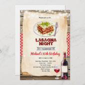 Lasagna and Wine night party invitation Einladung (Vorne/Hinten)