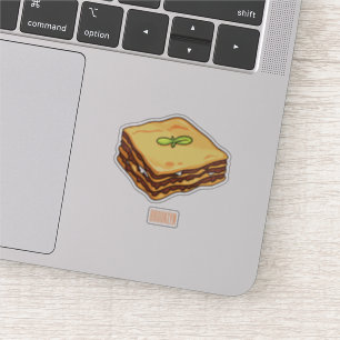 Lasagna Cartoon Illustration Aufkleber