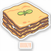 Lasagna Cartoon Illustration Aufkleber (Vorderseite)