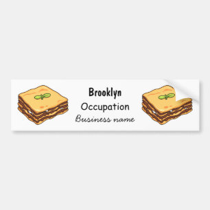 Lasagna Cartoon Illustration Autoaufkleber
