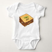 Lasagna Cartoon Illustration Baby Strampler (Vorderseite)