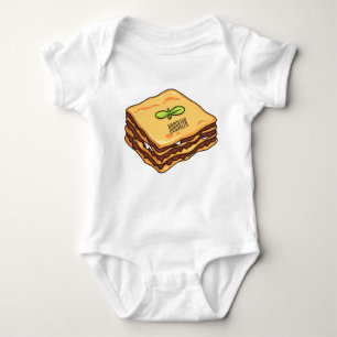 Lasagna Cartoon Illustration Baby Strampler
