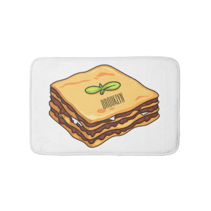 Lasagna Cartoon Illustration Badematte