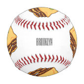 Lasagna Cartoon Illustration Baseball (Rückseite)