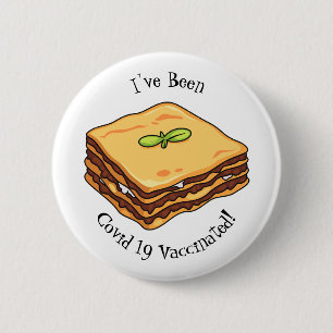 Lasagna Cartoon Illustration Button