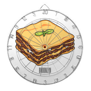 Lasagna Cartoon Illustration Dartscheibe