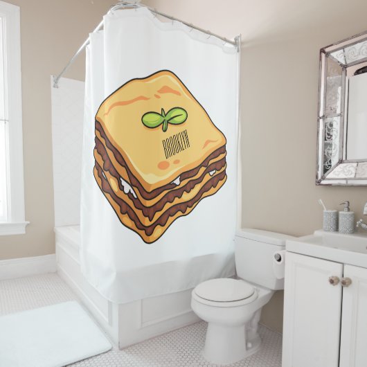 Lasagna Cartoon Illustration Duschvorhang (Beispiel)