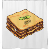 Lasagna Cartoon Illustration Duschvorhang (Vorderseite)