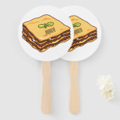 Lasagna Cartoon Illustration Fächer (Vorne und Hinten)