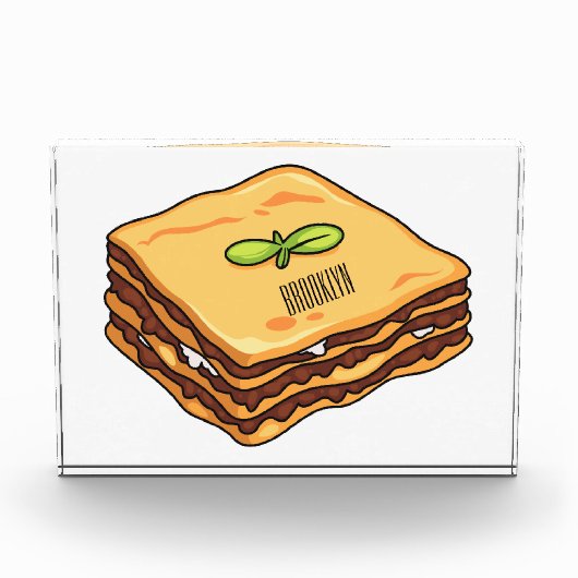 Lasagna Cartoon Illustration Fotoblock (Vorderseite)