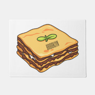 Lasagna Cartoon Illustration Fußmatte