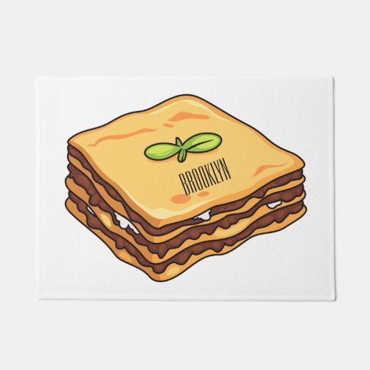 Lasagna Cartoon Illustration Fußmatte (Vorderseite)