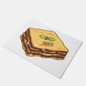 Lasagna Cartoon Illustration Fußmatte (Schrägansicht)