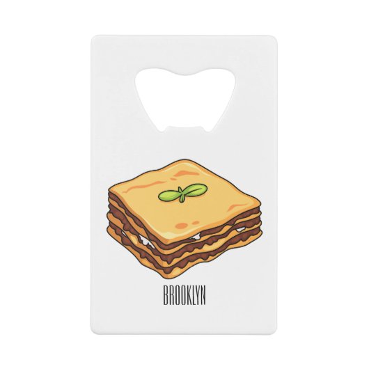 Lasagna Cartoon Illustration Geldbeutel Flaschenöffner (Vorderseite)