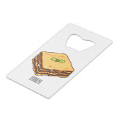 Lasagna Cartoon Illustration Geldbeutel Flaschenöffner (Vorderseite Schrägansicht)