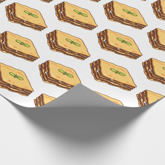 Lasagna Cartoon Illustration Geschenkpapier (Ecke)