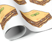 Lasagna Cartoon Illustration Geschenkpapier (Rolleneckpunkt)