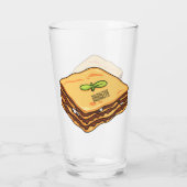 Lasagna Cartoon Illustration Glas (Rückseite)