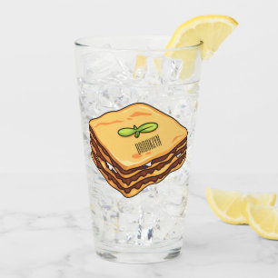 Lasagna Cartoon Illustration Glas