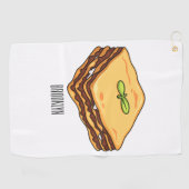 Lasagna Cartoon Illustration Golfhandtuch (Horizontal)