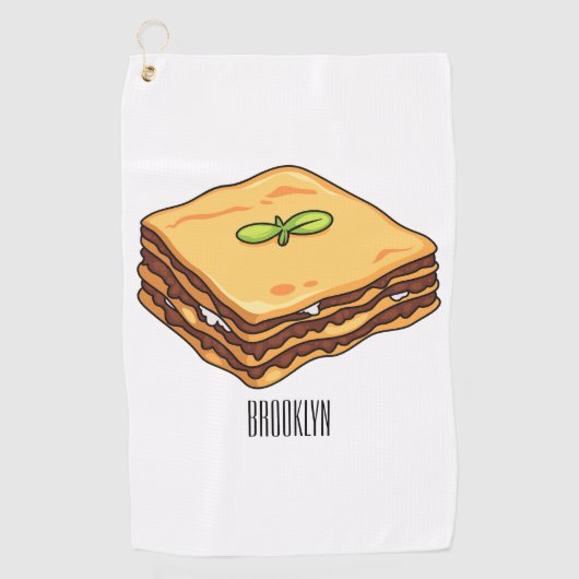 Lasagna Cartoon Illustration Golfhandtuch (Vorderseite)