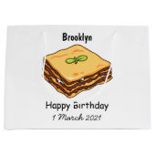 Lasagna Cartoon Illustration Große Geschenktüte (Vorderseite)