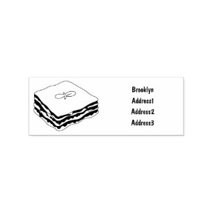 Lasagna Cartoon Illustration Gummistempel